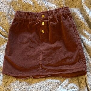 GB Girls Brown Skirt with Gold Buttons